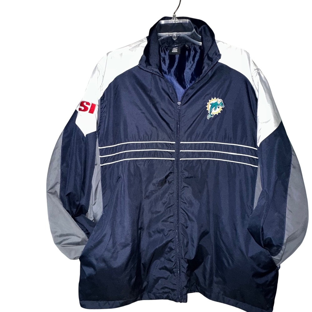 Miami Dolphins NFL Team Apparel Reebok Windbreaker‎ Jacket XL